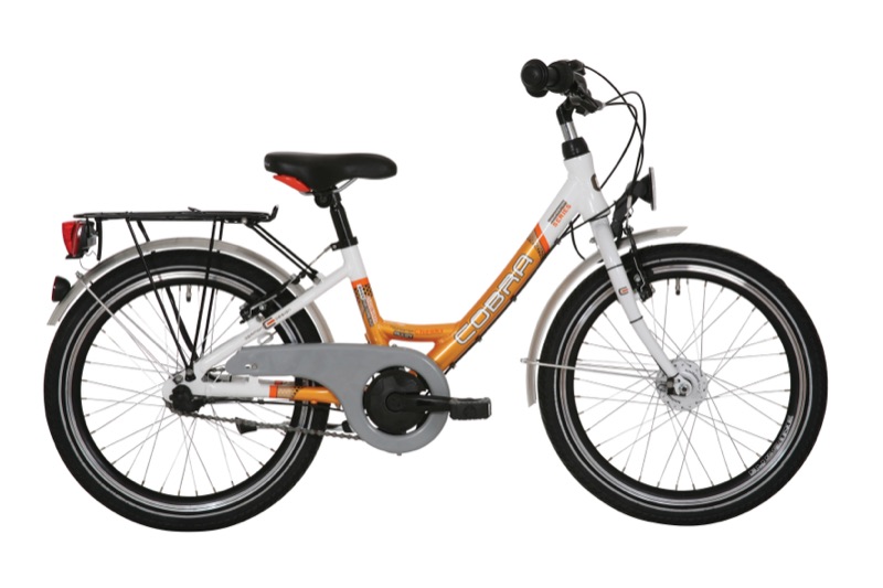 Cityrad mit tiefem Wave-Durchstieg in Mango-Weiß, Seitenansicht
